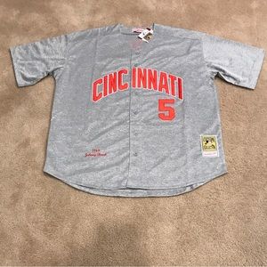 Johnny Bench Cincinnati Reds Jersey Mens XL NWT 1969 Road Gray